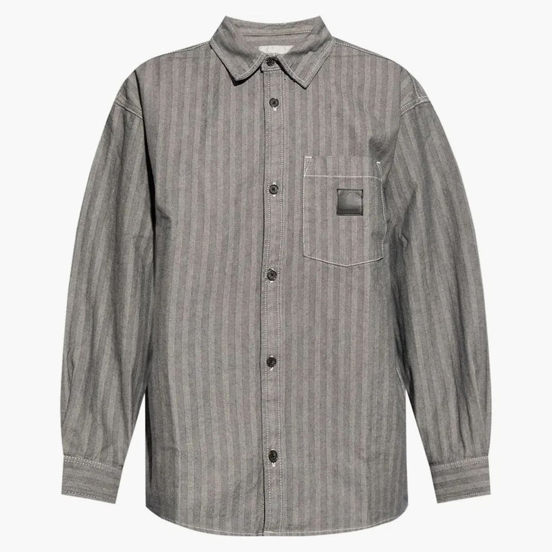 Giacca da camicia da camicia Carhartt Wip Lacetta sciacquata grigio