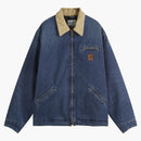Carhartt Wip Og Detroit Jacket Blue Worn Used/dusty Hamilton Brown