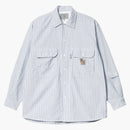 Carhartt wip x oövervinnlig l/s ränder skjorta blå