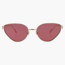 Cartier Cat Eye Sunglasses Gold/Gold/Red (CT0155S-30003064-003)