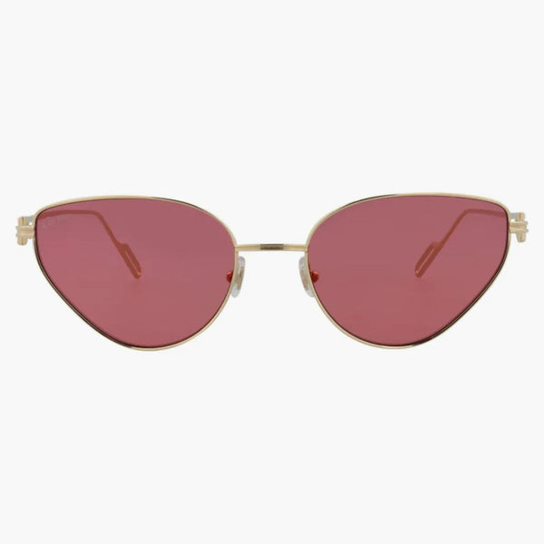 Cartier Cat Eye Solglasögon Gold/Gold/Red (CT0155S-30003064-003)