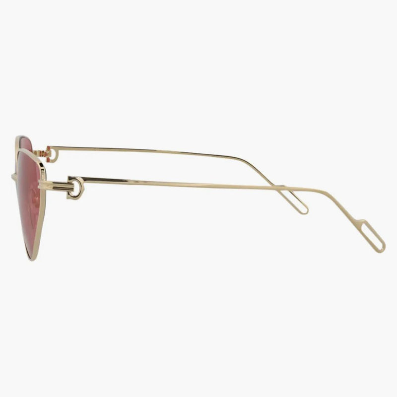 Cartier Cat Eye Sunglasses Gold/gold/red (ct0155s-30003064-003)
