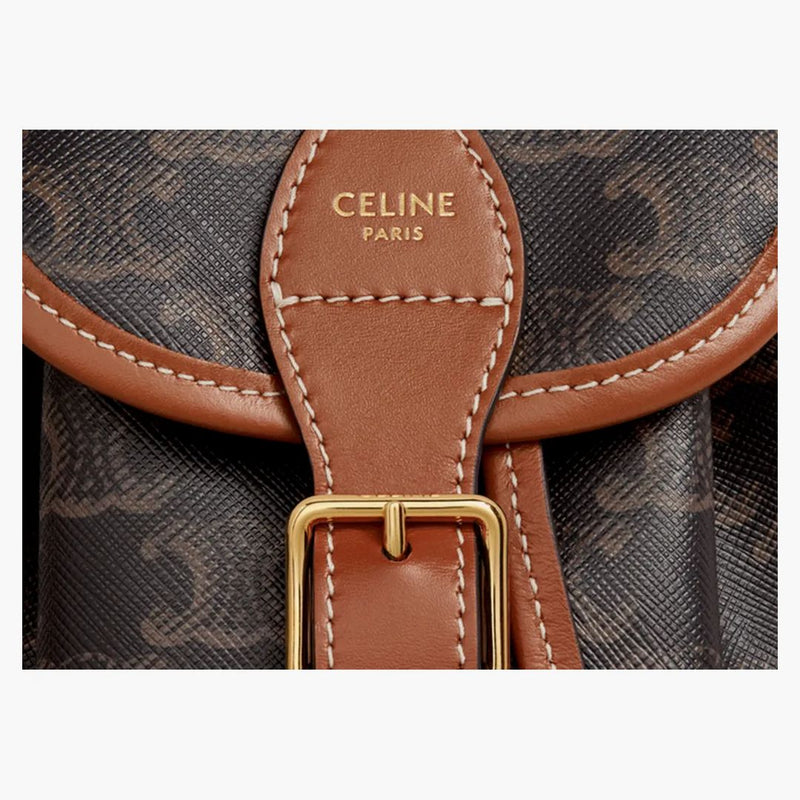 Celine ryggsäck folco mini triomphe tan