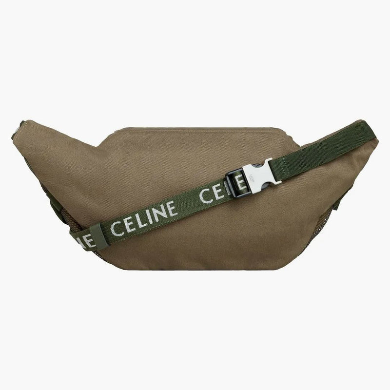 Celine Belt Bag vandring i bomullsbardin med Celine Print Khaki