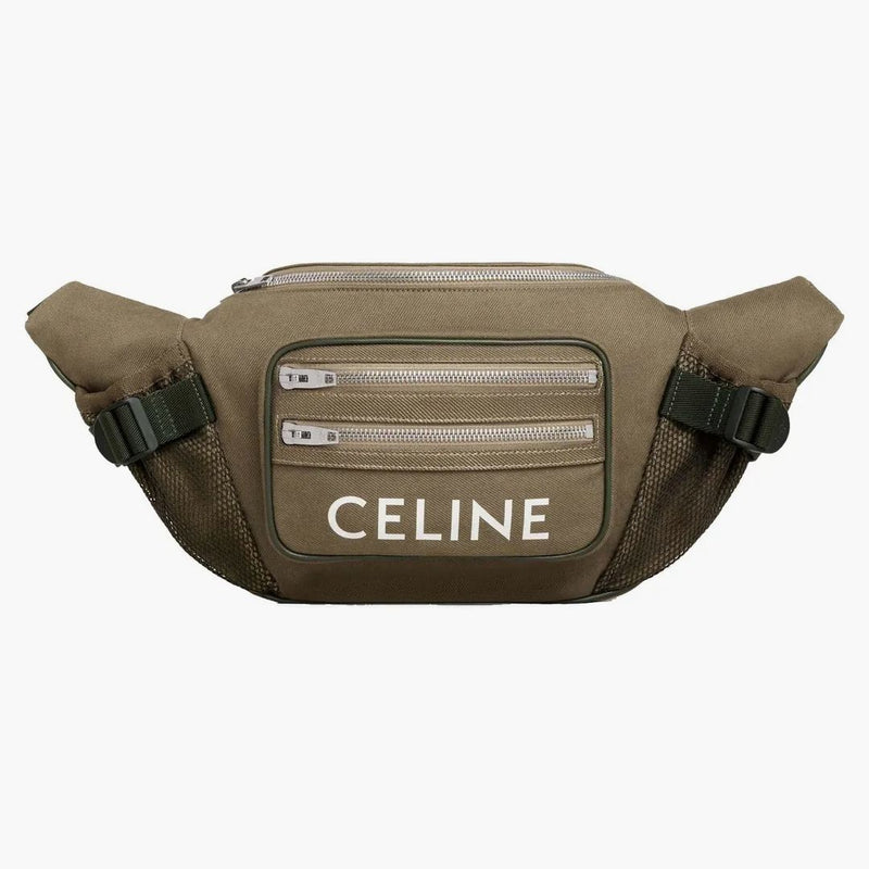 Celine Belt Bag vandring i bomullsbardin med Celine Print Khaki