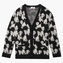 Celine Brushed Cotton-Blend Jacquard Cardigan Black