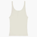 Celine knoflíkový nádrž v žebrovaném hedvábném dresu z bílé