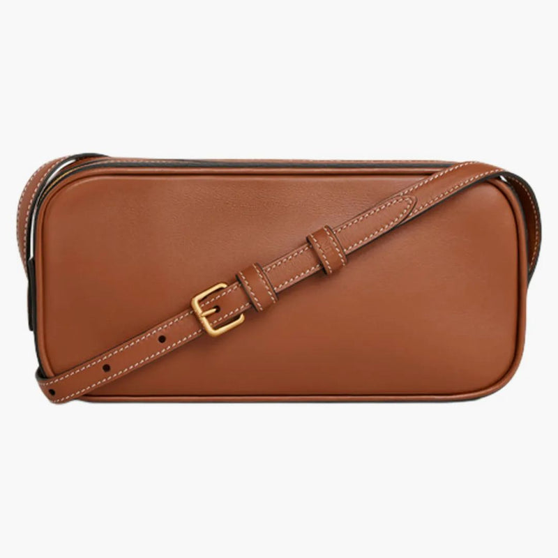 Celine Camera Shoulder Bag Mini Triomphe Embroidery Tan