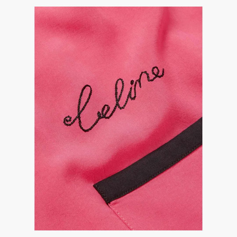 Celine Camp Collar Logo-utbredda till skjorta rosa