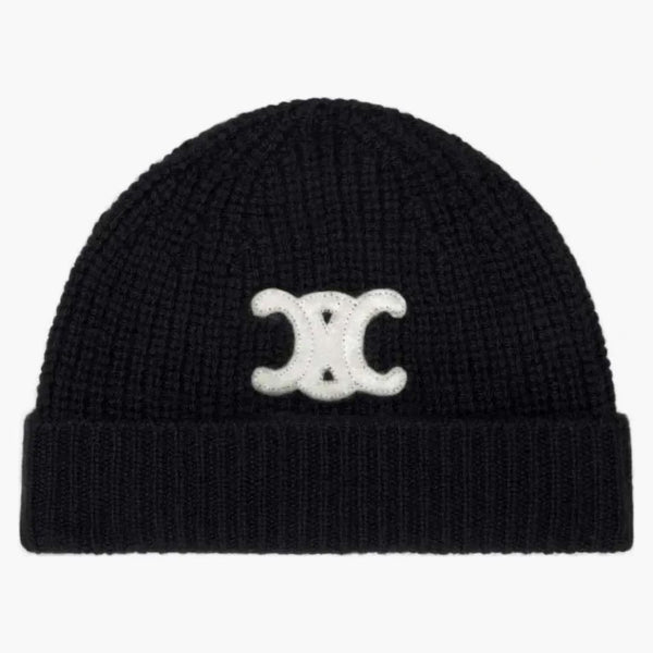 Celine kashmir broderad triomphe beanie svart