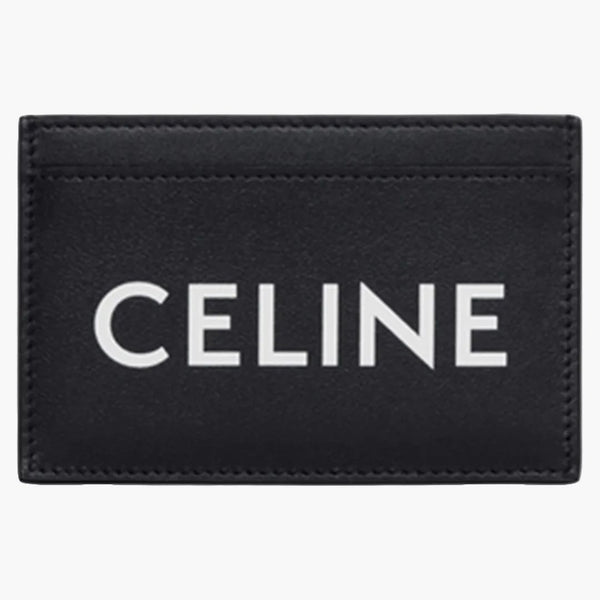 Celine Celine Print Card Holder (2 Slot) Black White
