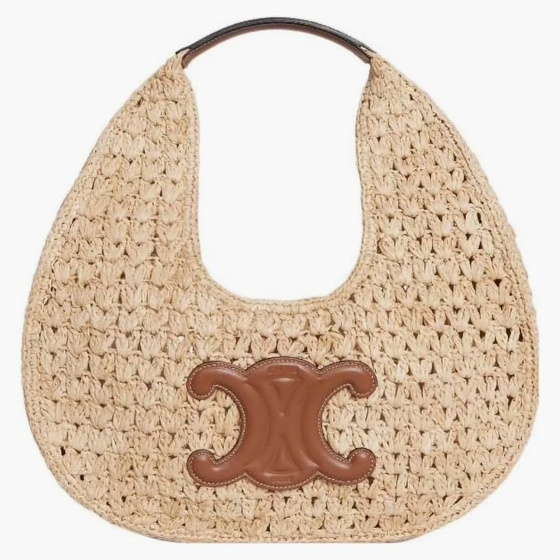 Celine Classic Panier Raffia Hobo Bag Natural/Tan