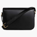 Celine Classique Triomphe Shoulder Bag in Shiny Calfskin Black