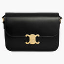 Celine Classique Triomphe Shoulder Bag in Shiny Calfskin Black
