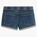 Celine Clean Dark Union Wash Denim Mini Shorts Clean Dark Union Wash