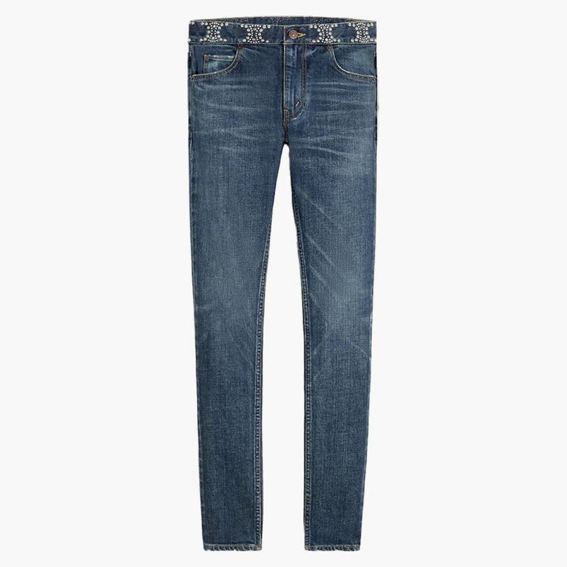 Celine Clean Dark Union Wash Denim Neo Skinny Jeans Clean Dark Union Wash