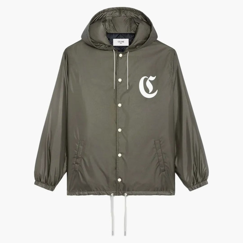 Celine Coach Jacket i lätt nylon Khaki
