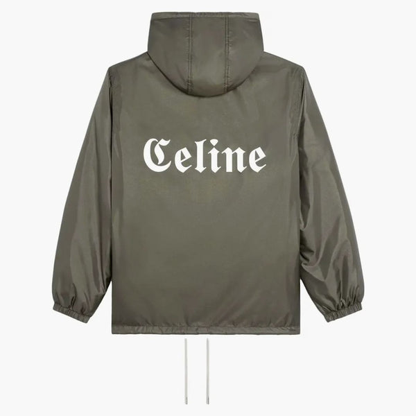 Celine Coach Jacket i lätt nylon Khaki