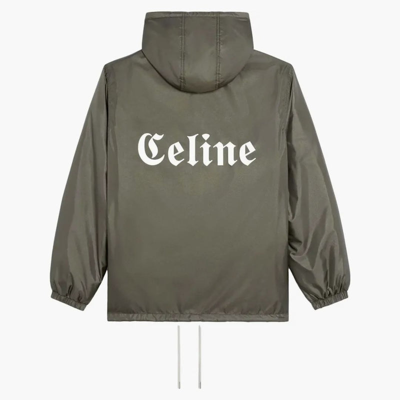 Celine Coach Jacket i lätt nylon Khaki
