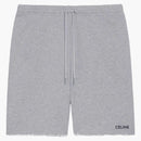 Celine Cotton Fleece Shorts Gray/Black