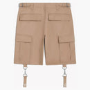 Pantaloncini in lino in cotone celine con cinturini celini beige