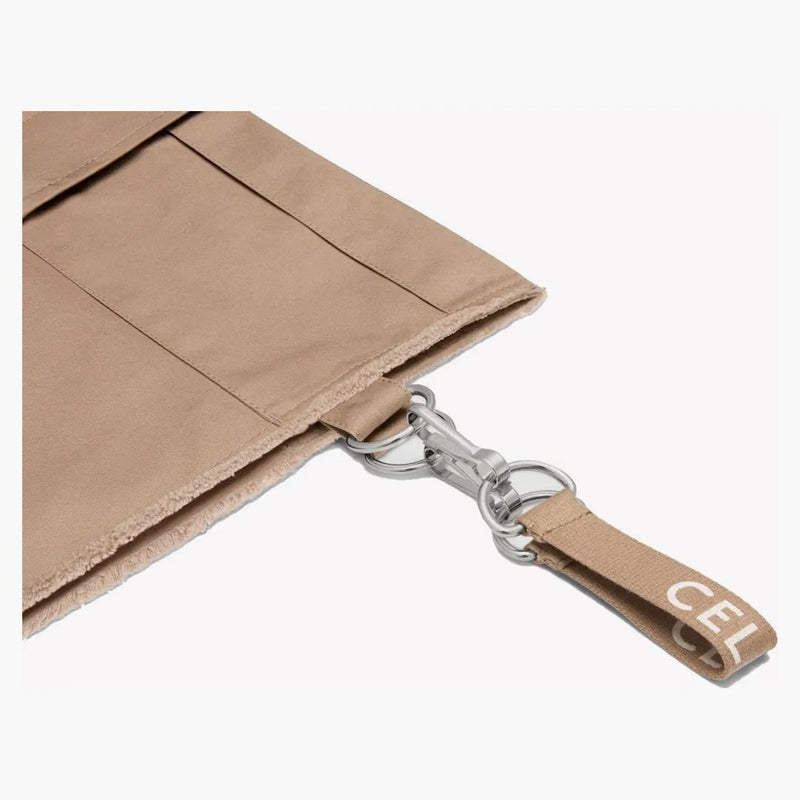Celine Cotton Linen Shorts med Celine Straps Beige