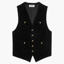 Celine Cotton Velvet Waistcoat Black