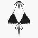 Celine Crocheted Cotton Triangle Top Black
