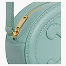 Celine Crossbody Oval Cuir Purse Triomphe Embroidery Ice Mint