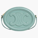Celine Crossbody Oval Cuir Purse Triomphe Embroidery Ice Mint