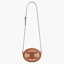 Celine Crossbody Oval Cuir Purse Triomphe Embroidery Natural/Tan