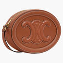 Celine Crossbody Oval Cuir Purse Triomphe Embroidery Tan