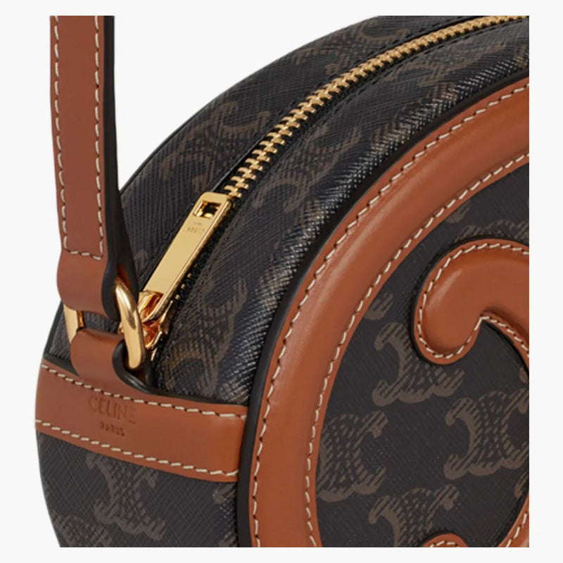 Celine crossbody oval cuir handväska triomp tan