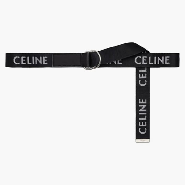 Celine medium dubbel ringbälte jacquard svart
