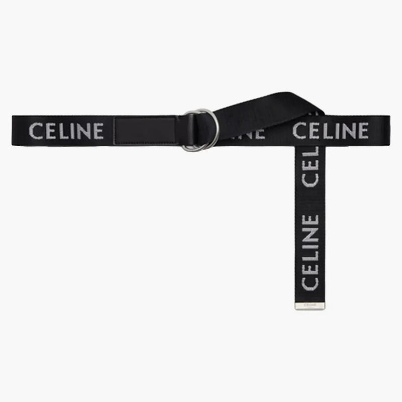 Celine medium dubbel ringbälte jacquard svart