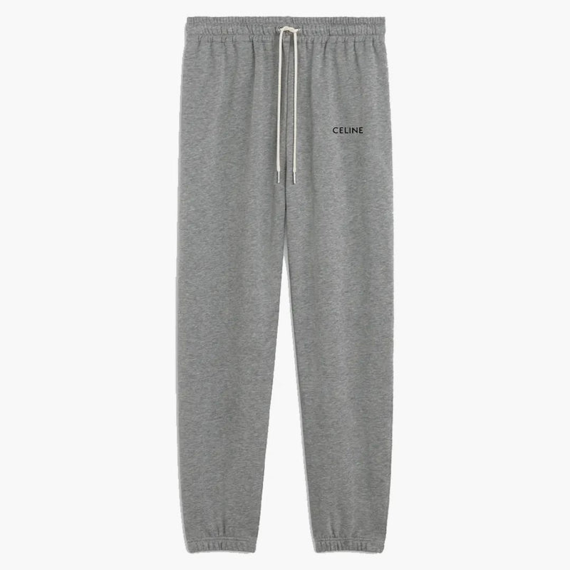 Celine Embroidered Cotton Track Pants Gray/Black