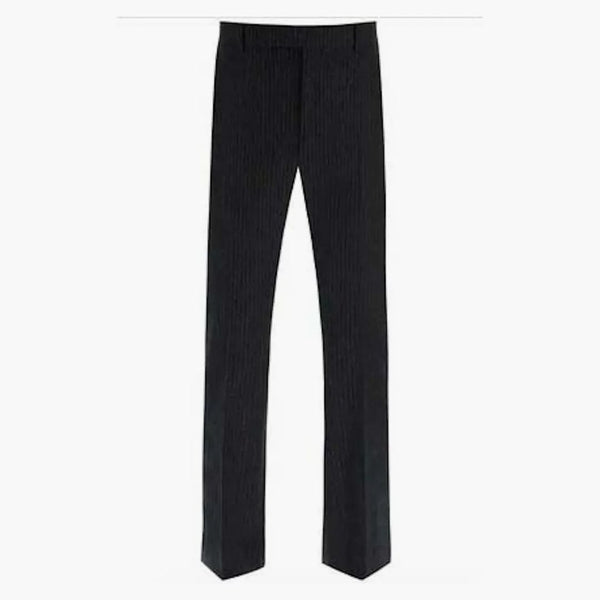 Celine blossade beskurna byxor i randig flanell noir/craie