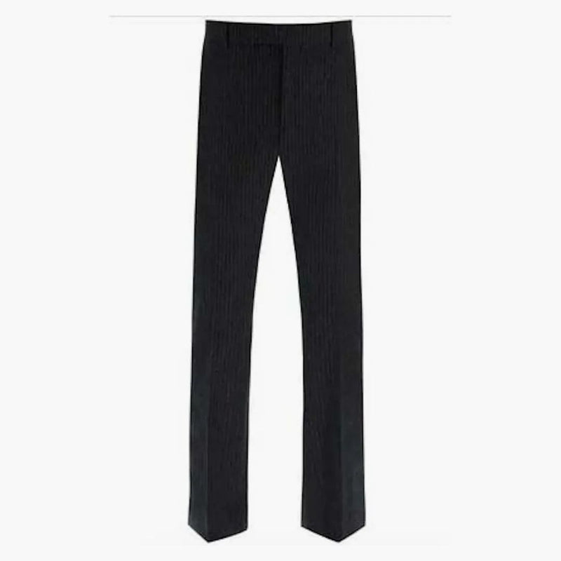 Celine blossade beskurna byxor i randig flanell noir/craie