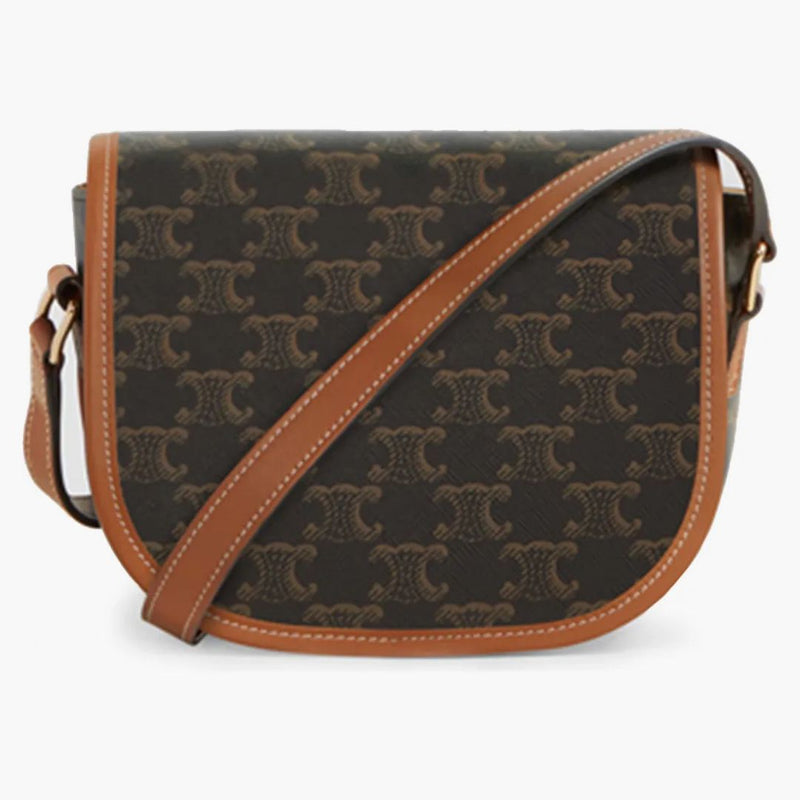 Celine folco väska medium triomp tan