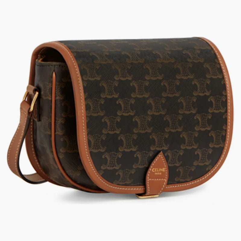Celine folco väska medium triomp tan