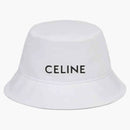 Celine Gabardine Cotton Bucket has off white