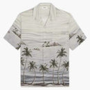 Camiseta viscosa impresa en Hawai. Craie/Gris