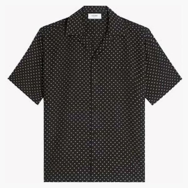 Celine Hawaiian tryckt Viscose Shirt Noir/Craie