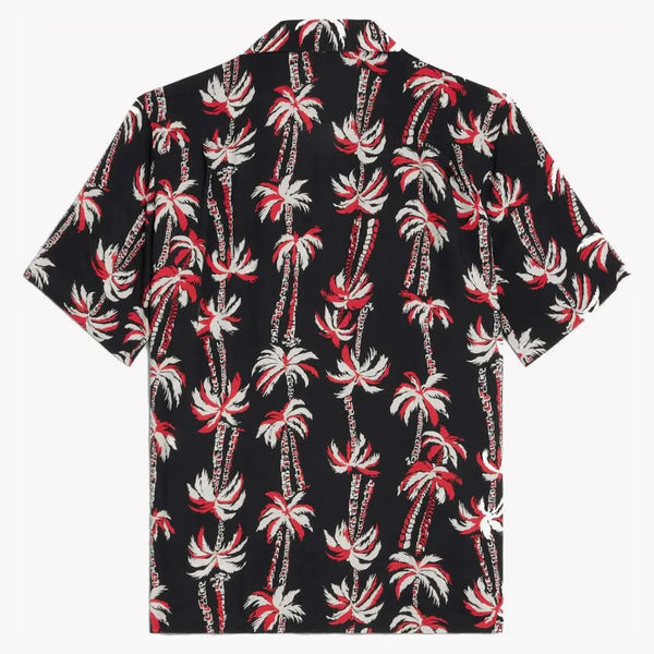 Celine Hawaiian skjorta i tryckt viskos svart/brun/röd