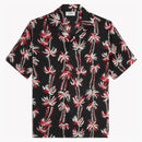 Camisa hawaiana de Celine en viscosa impresa negra/marrón/rojo