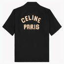 Celine Hawaiian Shirt with Celine Paris Patch in Viscose Black