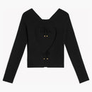 Celine Heart Underpinning Silk and Cotton Top Black