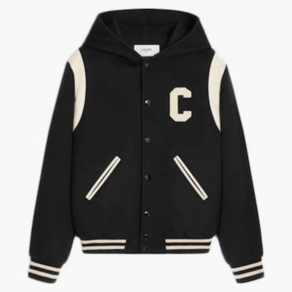 Celine huva kashmir ull teddy jacka svart