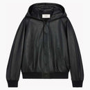Celine Hooded Jacket in Soft Lambskin Black