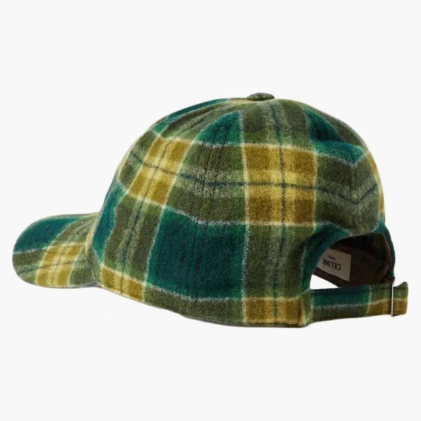 Celine Inledande snapback -mössa i kontrollerad ull vert khaki craie